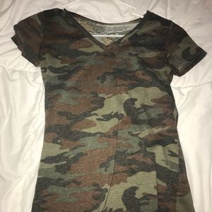 a camouflage t-shirt